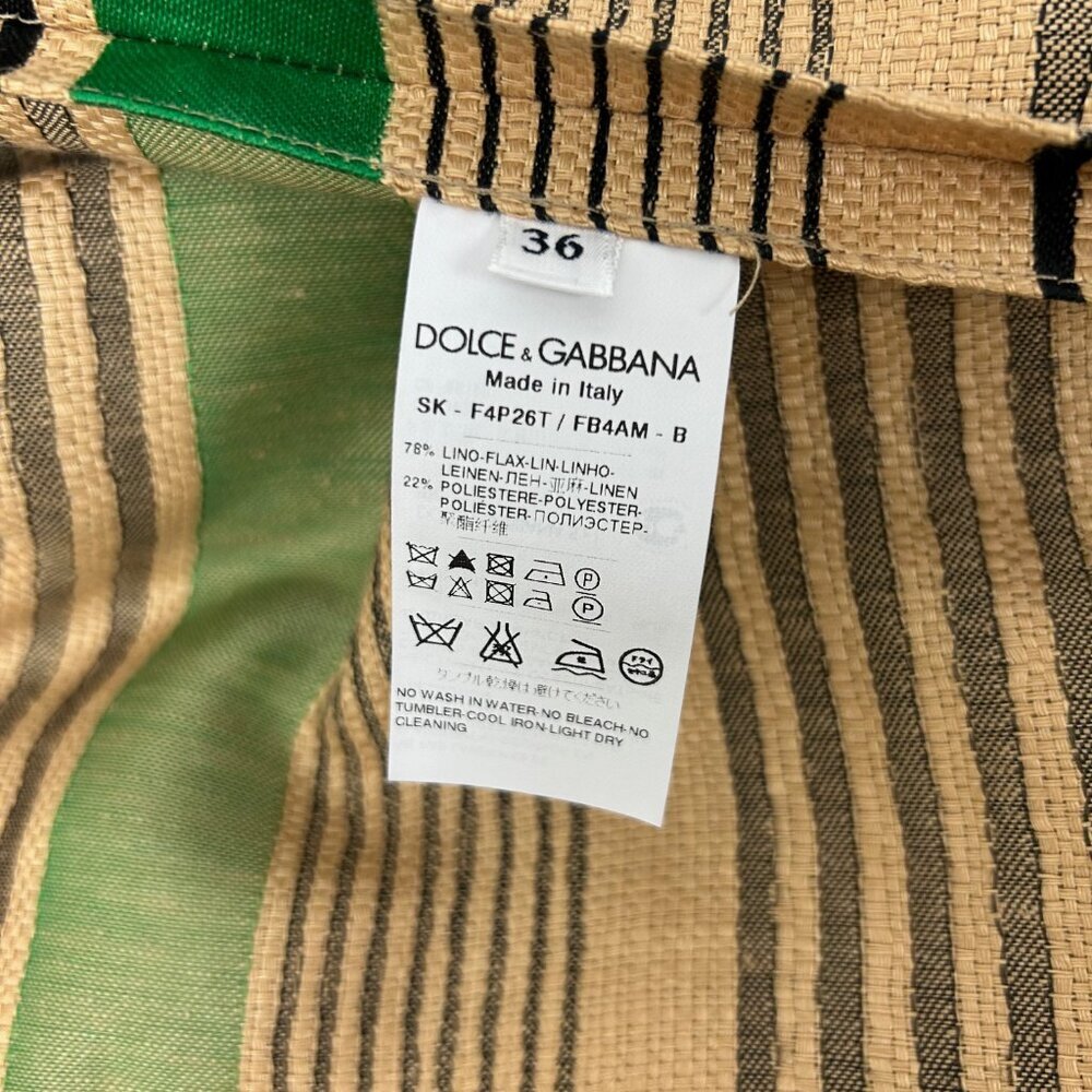 Dolce & Gabbana Green Striped Skirt - Picture 8 of 8